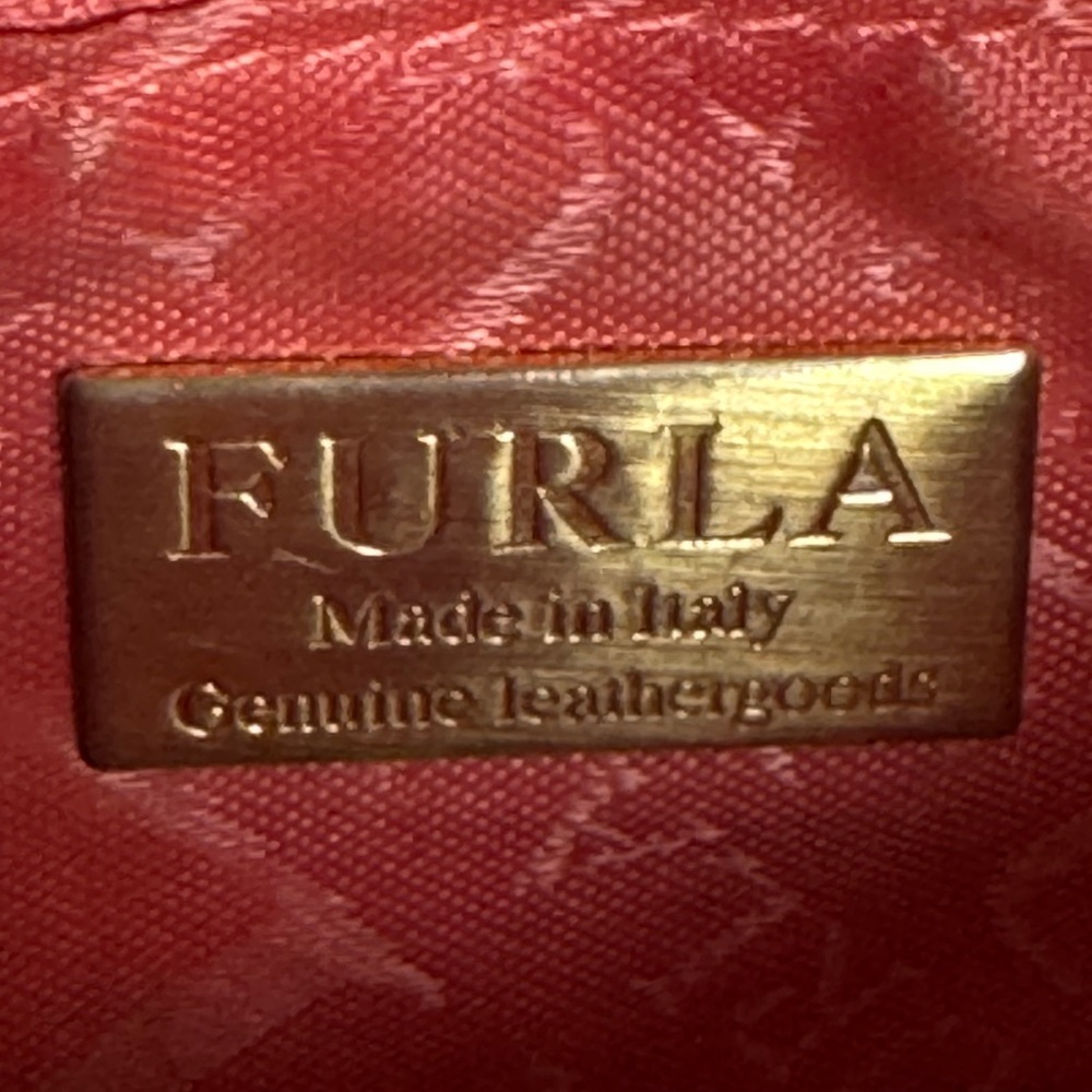Furla Coral Leather Buckle Hobo Shoulder Bag. 9.5” by 7” by 0.5” - Picture 10 of 12